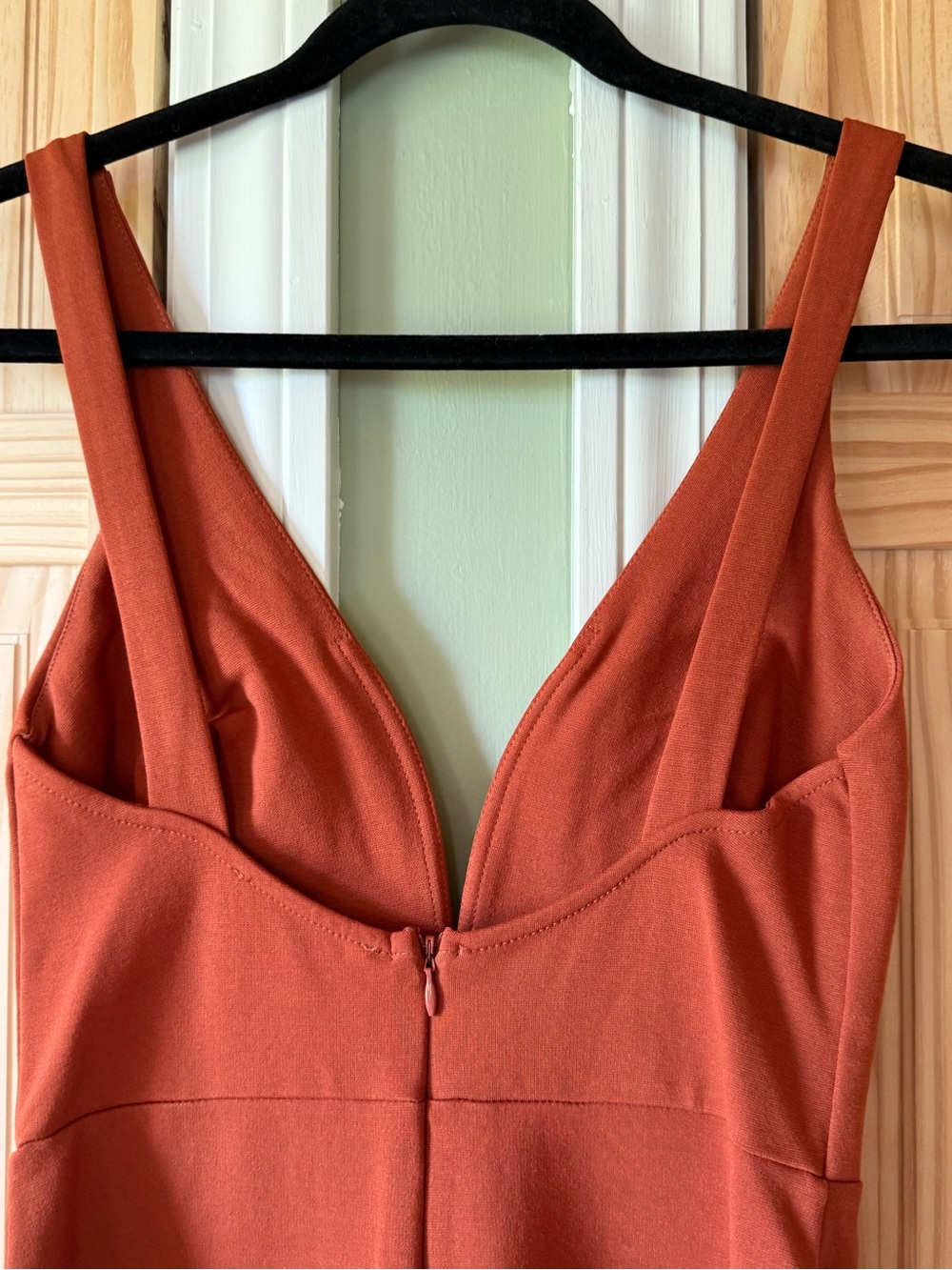 Lulu's Rust Deep V Bodycon Mini Dress - Picture 4 of 6